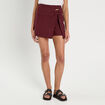 Jupe-short évasée prune femme