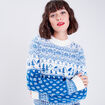 Pull avec col rond bleu femme