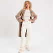 Pantalon large cargo ecru femme