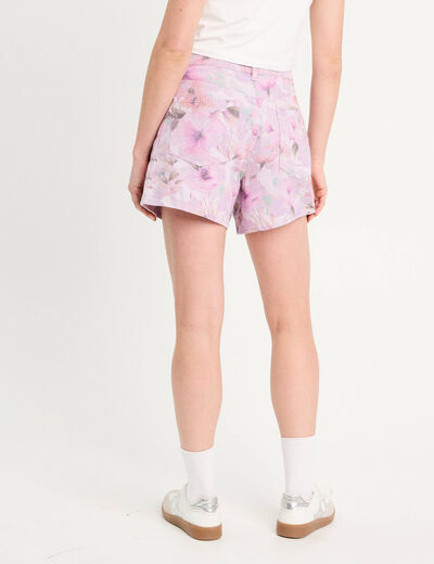Short large en jean rose femme