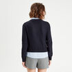 Pull chemise 2-en-1 bleu marine femme