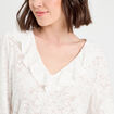 Blouse effet dentelle ecru femme