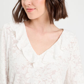 blouse effet dentelle ecru femme Blouse effet dentelle ecru femme
