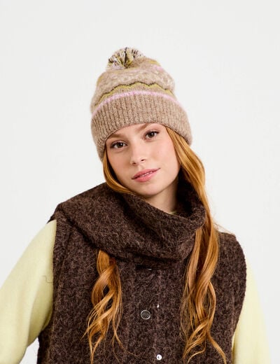 Bonnet taupe femme