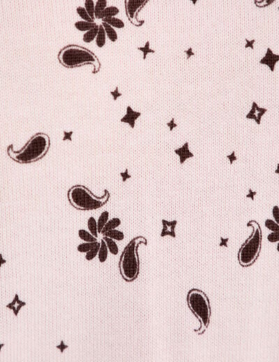 Pull col rond manches longues rose clair femme