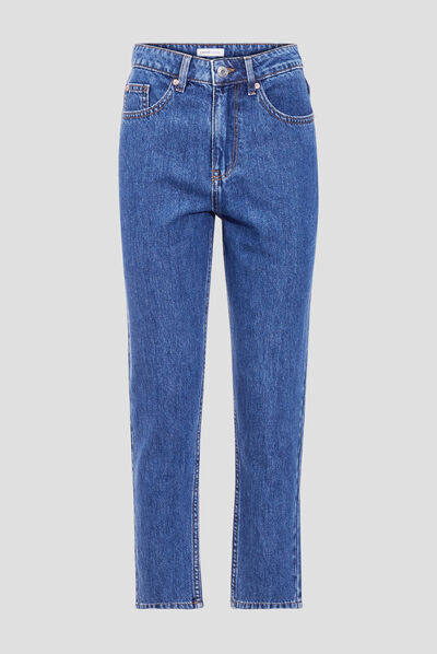 Jeans mom taille haute denim stone femme
