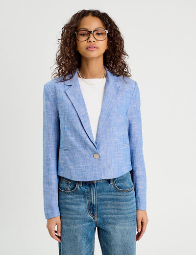 Veste esprit blazer bleu gris femme