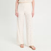 Pantalon large ajouré ecru femme
