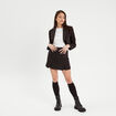 Jupe-short droite fentes noir femme