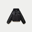 Coupe-vent oversize cropped bi-mati&egrave;re noir femme