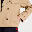 Trench court boutonné sable femme