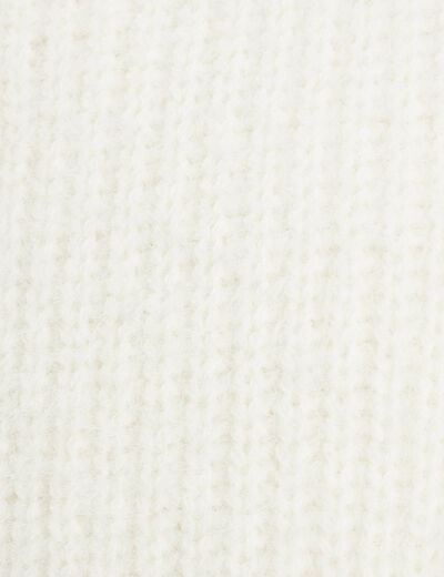 Gilet doublé à capuche ecru femme