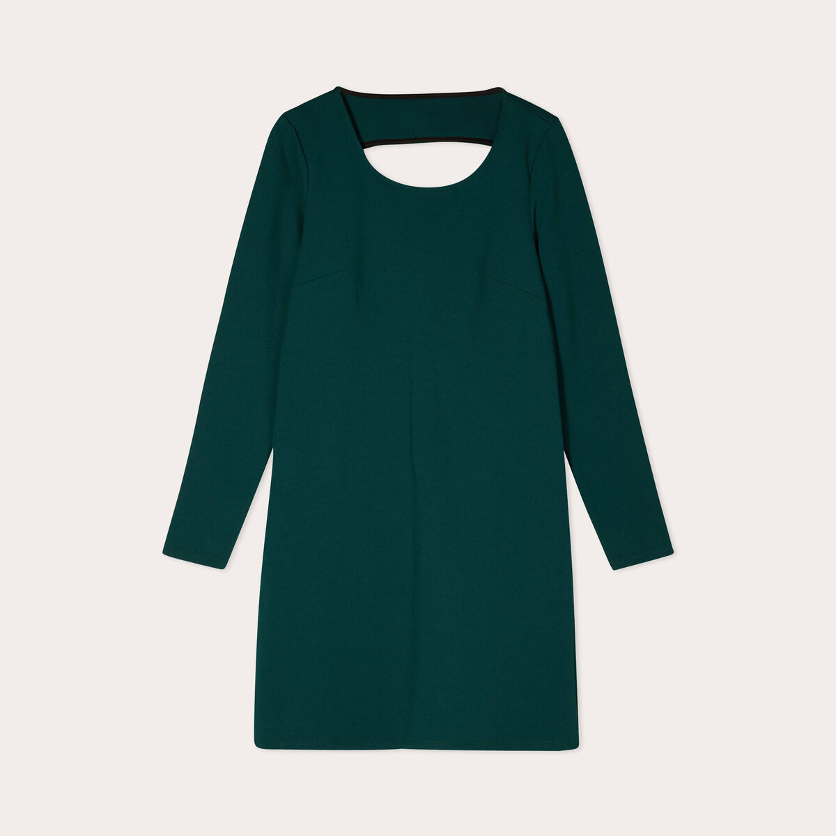 Robe évasée dos ouvert vert foncé femme