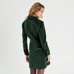 Robe trapèze velours zippée vert foncé femme