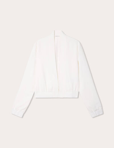 Veste ajustée col ouvert ecru femme