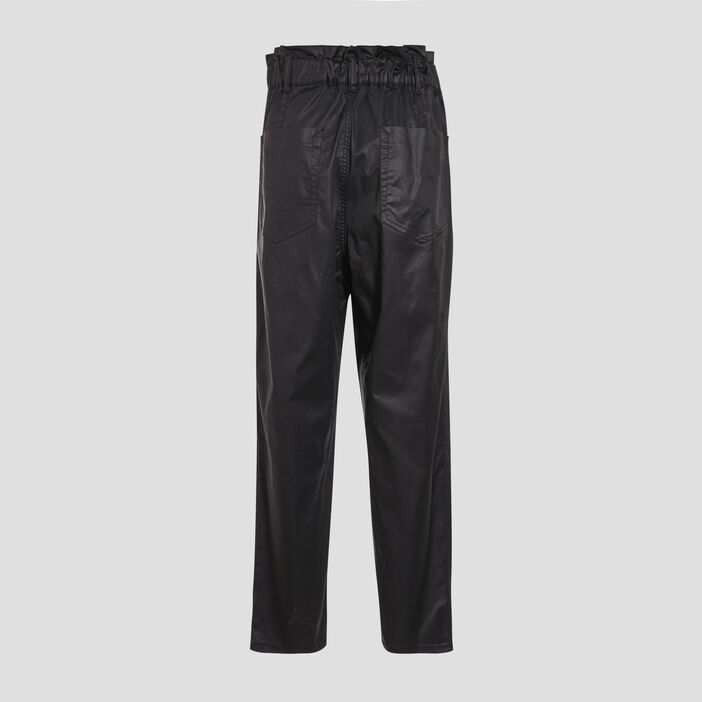 Pantalon mom enduit denim noir enduit femme