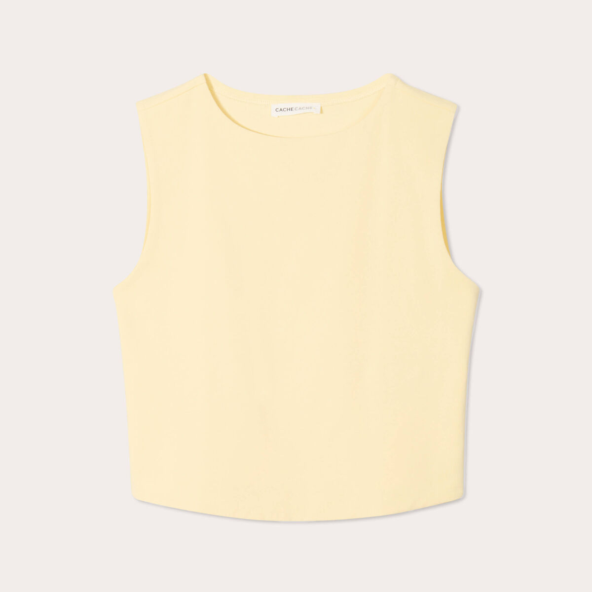Débardeur cropped jaune clair femme