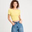 T-shirt manches courtes jaune femme