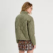 Veste matelassée zippée vert kaki femme