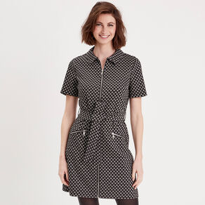 Robe droite zippée noir femme