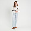 Pull manches longues ecru femme