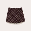 Jupe-short en velours marron chocolat femme