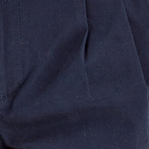 Short chino ceinturé bleu marine femme