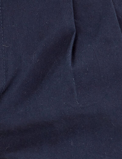 Short chino ceinturé bleu marine femme