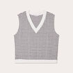 T-shirt sans manches tweed ecru femme
