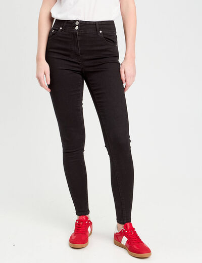 Jeans skinny 5 poches denim noir femme