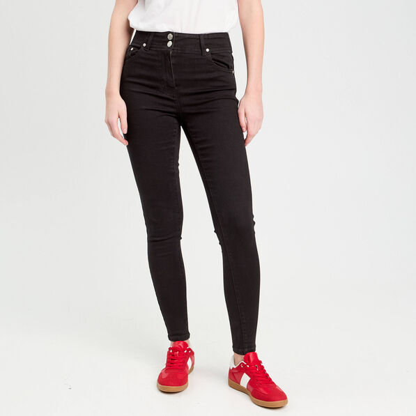 jeans skinny 5 poches denim noir femme Jeans skinny 5 poches denim noir femme