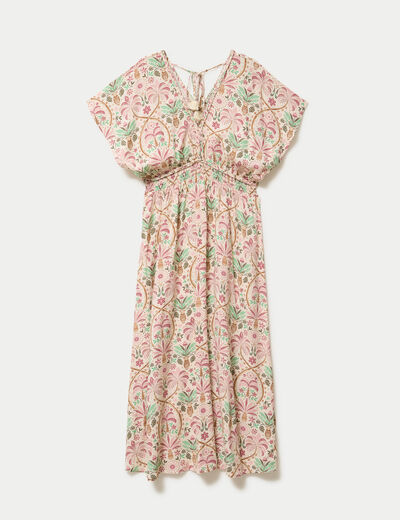 Robe longues manches courtes blanc femme