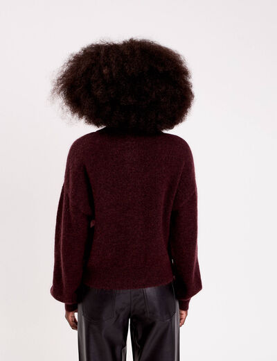 Gilet boutonn&eacute; rouge fonc&eacute; femme