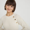 Robe pull d&eacute;tails de boutons ecru femme