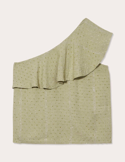Blouse asymétrique vert pastel femme