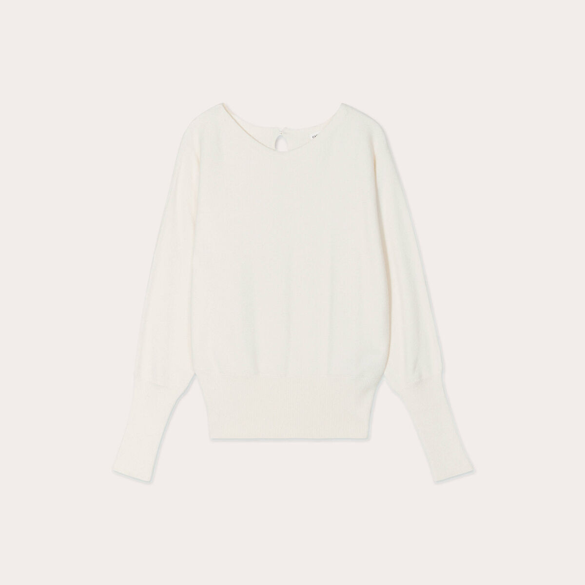 Pull manches chauves-souris ecru femme