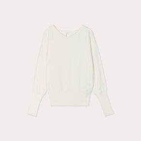 Pull manches chauves-souris ecru femme