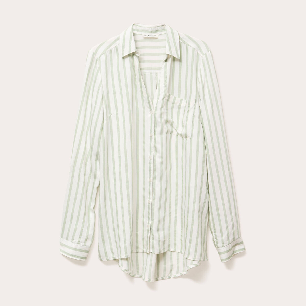 Chemise manches longues vert kaki femme