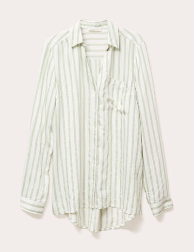 Chemise manches longues vert kaki femme