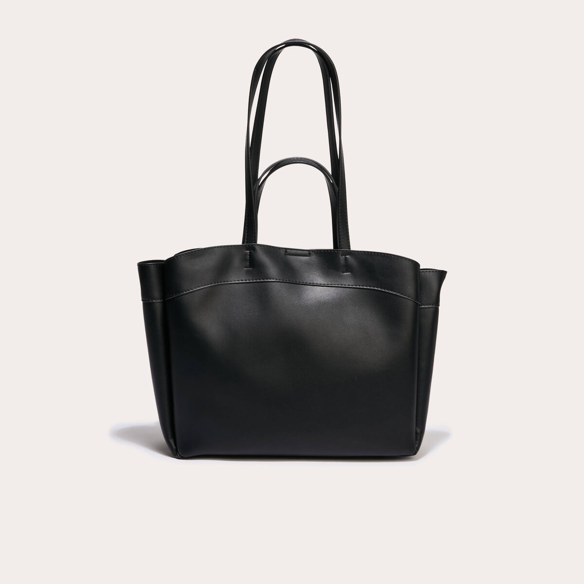 Sac cabas doubles anses noir femme