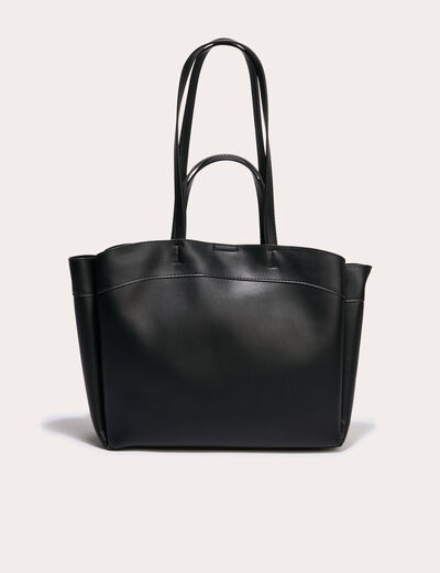 Sac cabas doubles anses noir femme