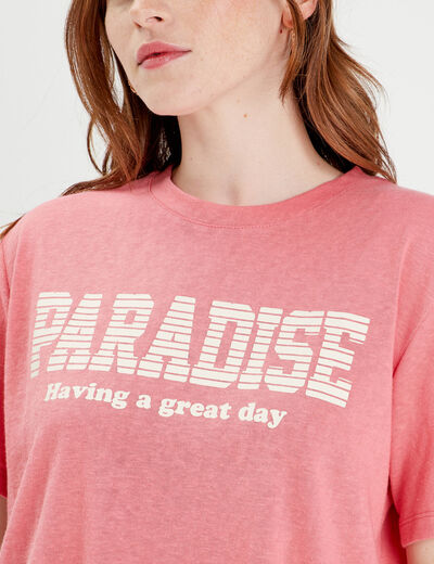 T-shirt manches courtes rose femme