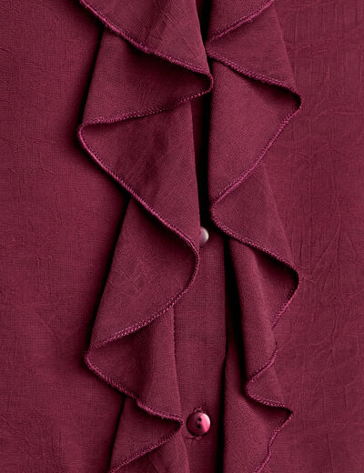 Blouse avec volants prune femme