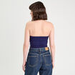 Crop top bandeau bleu marine femme
