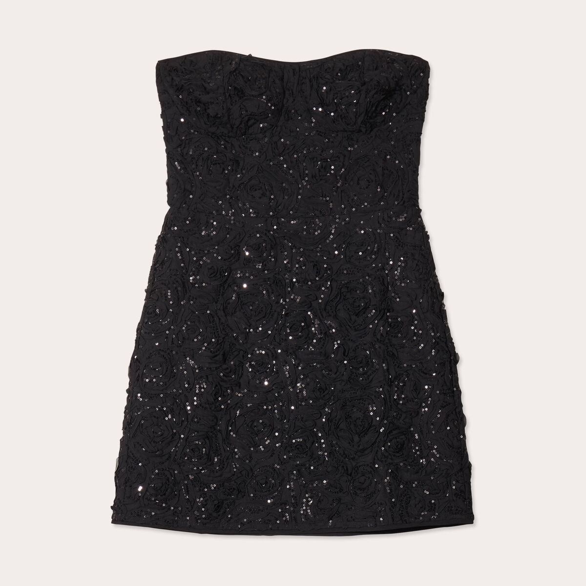 Robe cintrée bustier sequins noir femme