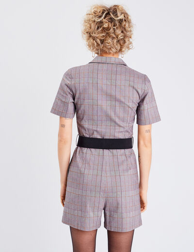 Combishort droite ceinturée blanc femme