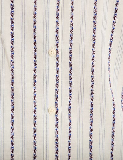 Blouse ajour&eacute;e manches longues blanc femme