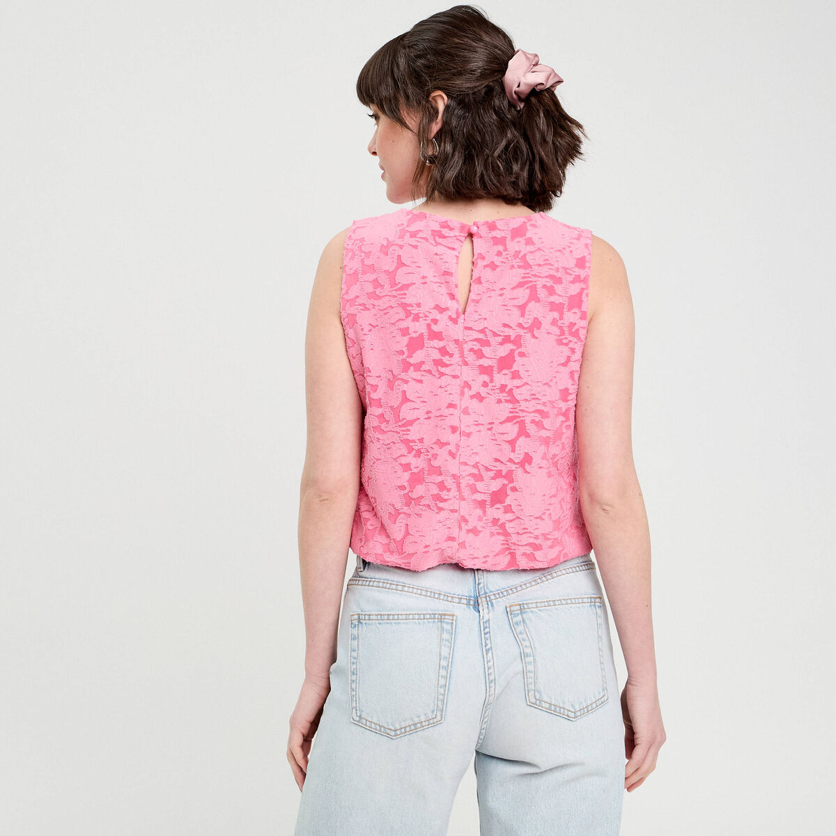 Top sans manches rose femme