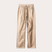 Pantalon droit enduit couleur or femme