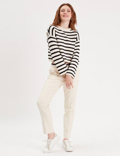 Pull court manches pagodes blanc femme